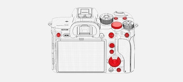 A drawing highlighting various camera controls