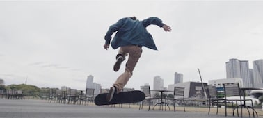 Image shot on the ZV-1 II of a person skateboarding