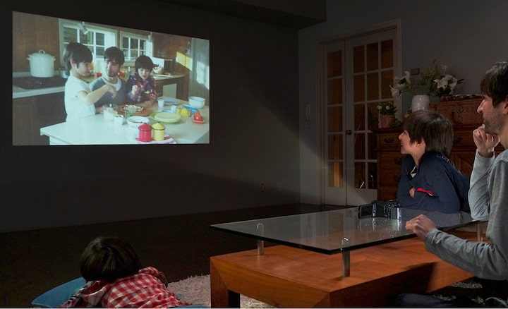 Show movies instantly with the built-in projector