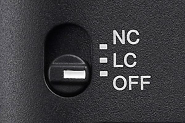 Product image showing close-up view of the noise-cut and low-cut filter switch