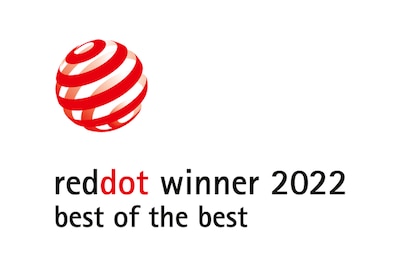 شعار الفائز بجائزة Reddot لعام 2022 عن فئة نخبة النخبة