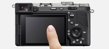 Usage image of a finger touching the LCD panel of the camera